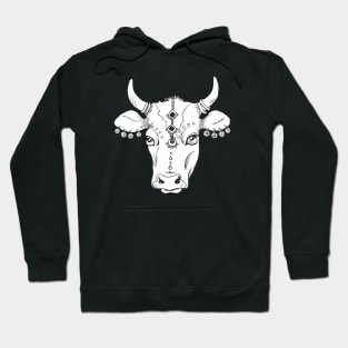 Cute and Pretty Indian Cow Sketch Hoodie